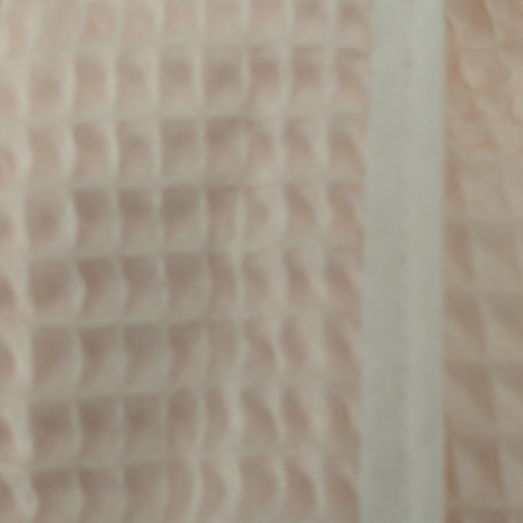 Blush Pink Cotton Terry Lined Waffle Short Wrap Robe High Quality w Pockets L/XL - Picture 12 of 12